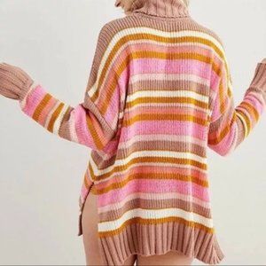 Aerie Chunky Stripe Turtleneck Sweater